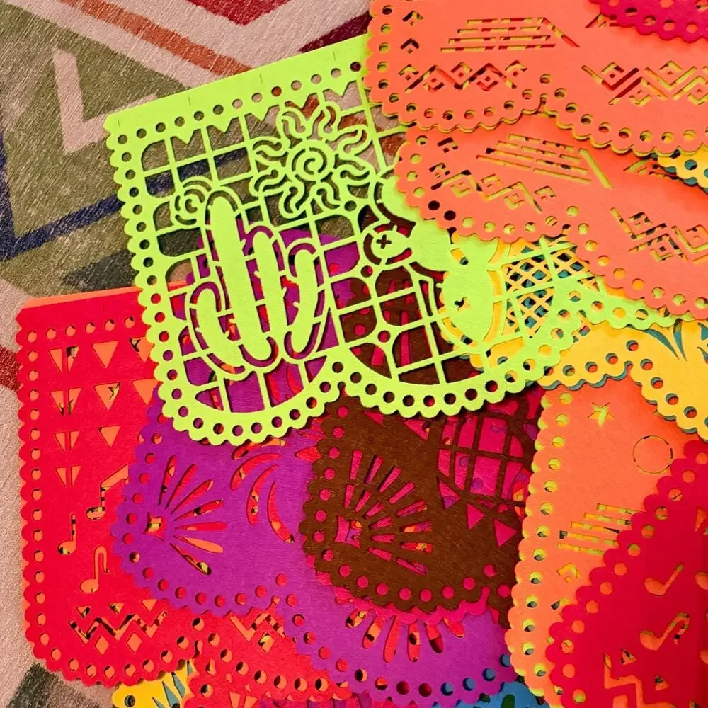 Papel Picado Banner Set 50 Panels Fiesta Cinco De Mayo Day of Dead 10x14 New